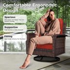 Oversized Wicker Patio Furniture Set with Swivel Chairs