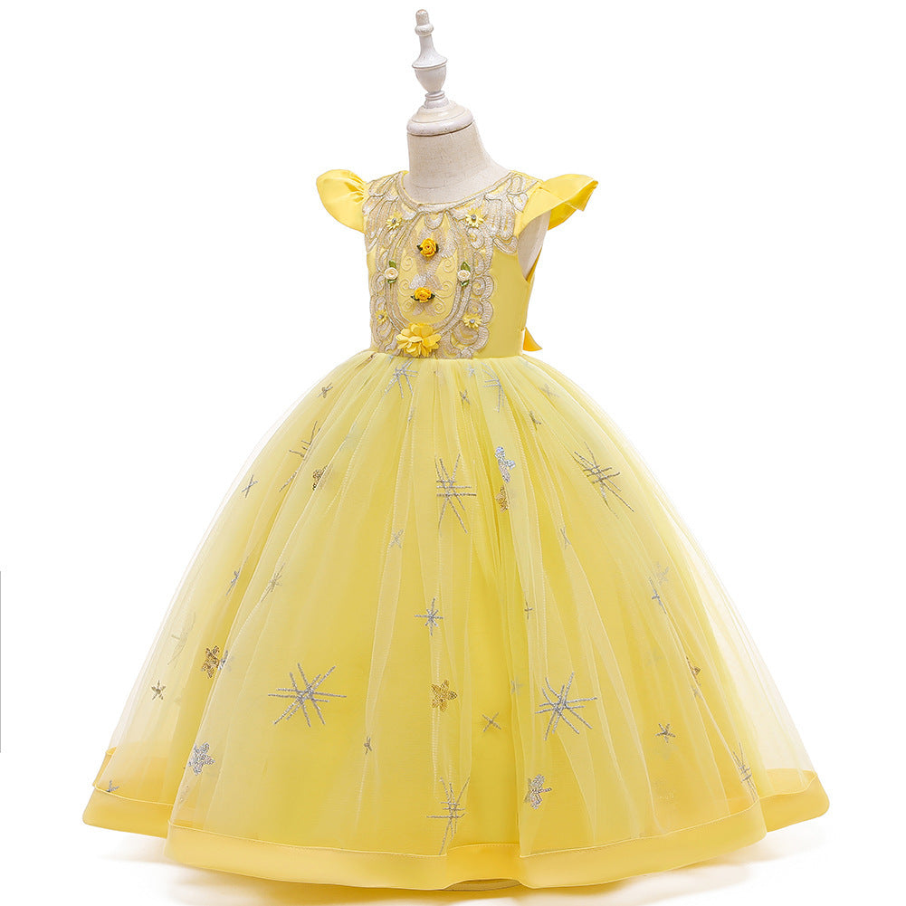 Banquet Evening Dress Girl Princess Tutu Little Host Performance Costume