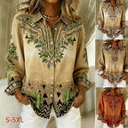 Loose-Fit Floral Print Lapel Cardigan Shirt – 4 Prints, S–5XL