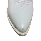 Isnom Womens Size 9 White Faux Leather 4" Heel Knee High Cowboy Western Boots