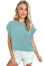Canton Twisted Ribbed Textured Plain T Shirt