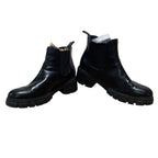 Athlefit Womens Size 9.5 Black 2" Chunky Heel Ankle Boots Slip On Shoes