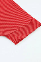 Ribbed Knit Off-Shoulder Blouse