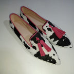 Cow Print Tassel Pumps Women | Casual Slip-On Style