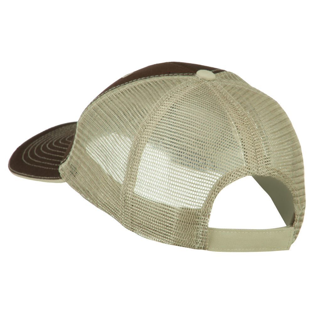Diamond Outline Embroidered Big Size Washed Mesh Cap