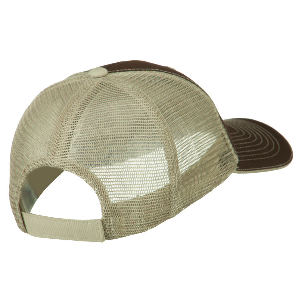 Diamond Outline Embroidered Big Size Washed Mesh Cap