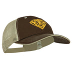 Diamond Outline Embroidered Big Size Washed Mesh Cap