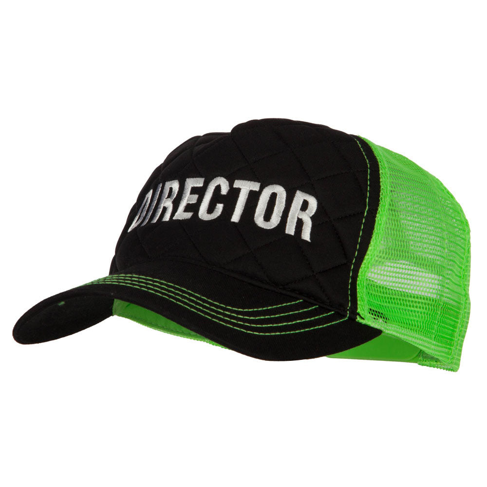 Director Embroidered Big Size Two Tone Neon Mesh Cap