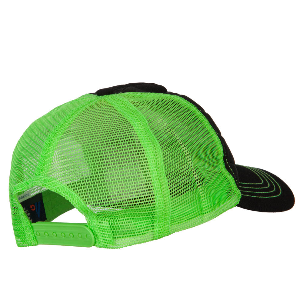 Director Embroidered Big Size Two Tone Neon Mesh Cap