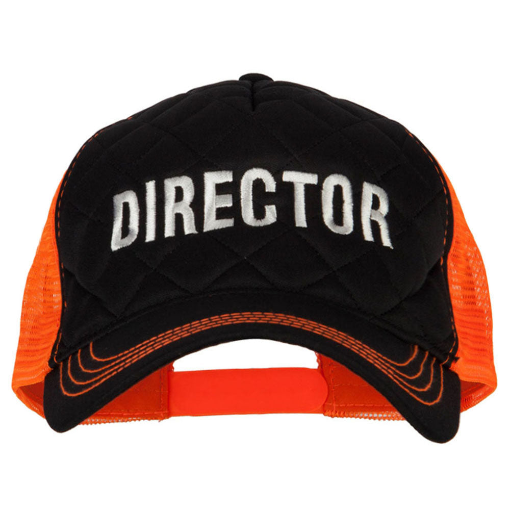 Director Embroidered Big Size Two Tone Neon Mesh Cap