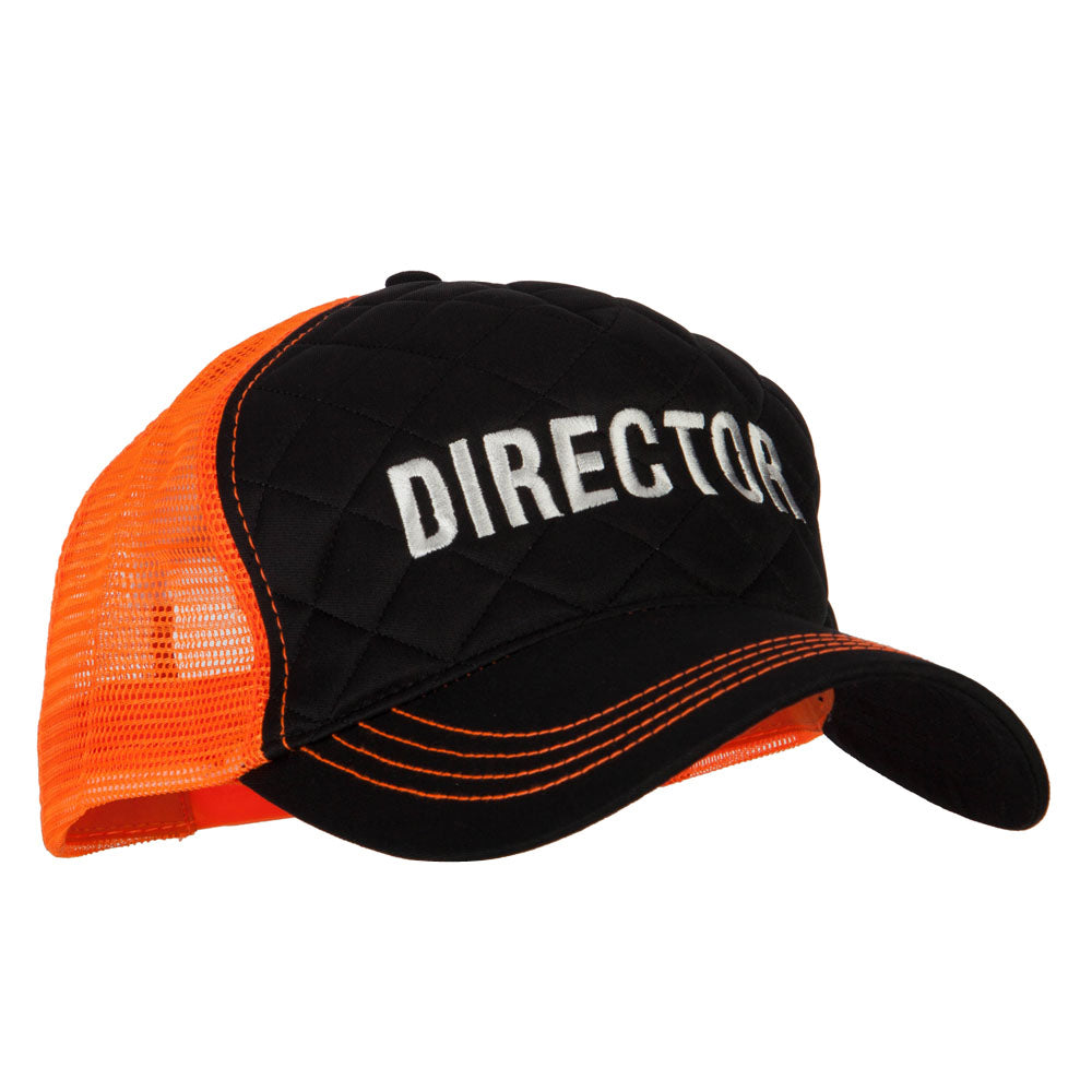 Director Embroidered Big Size Two Tone Neon Mesh Cap