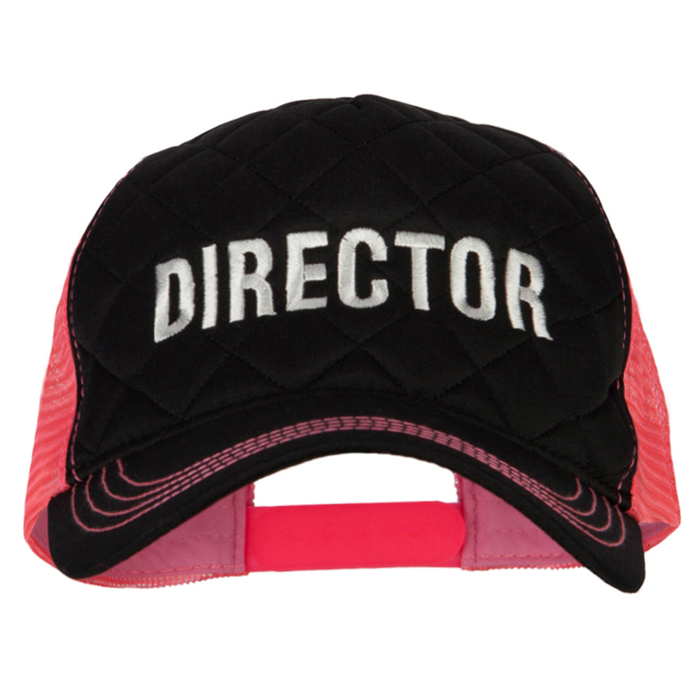Director Embroidered Big Size Two Tone Neon Mesh Cap
