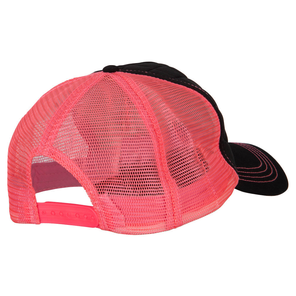 Director Embroidered Big Size Two Tone Neon Mesh Cap