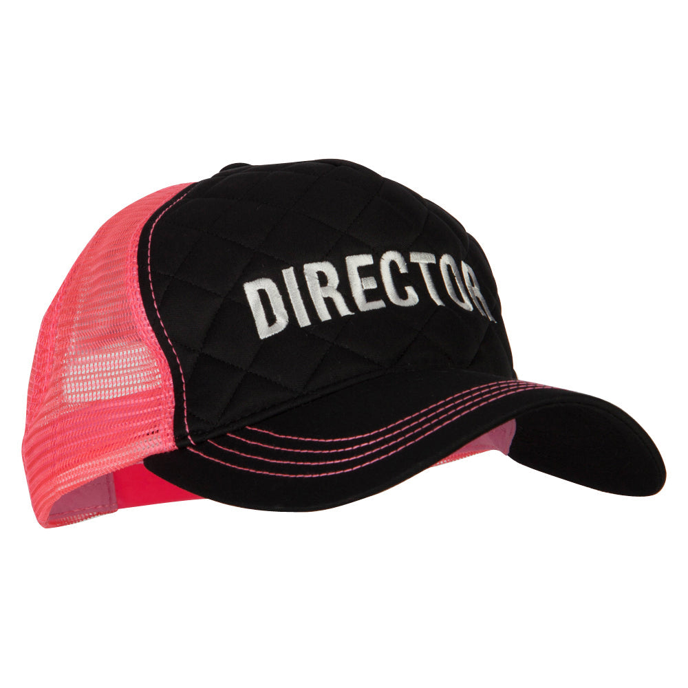 Director Embroidered Big Size Two Tone Neon Mesh Cap