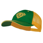 Diamond Outline Embroidered Big Size Washed Mesh Cap