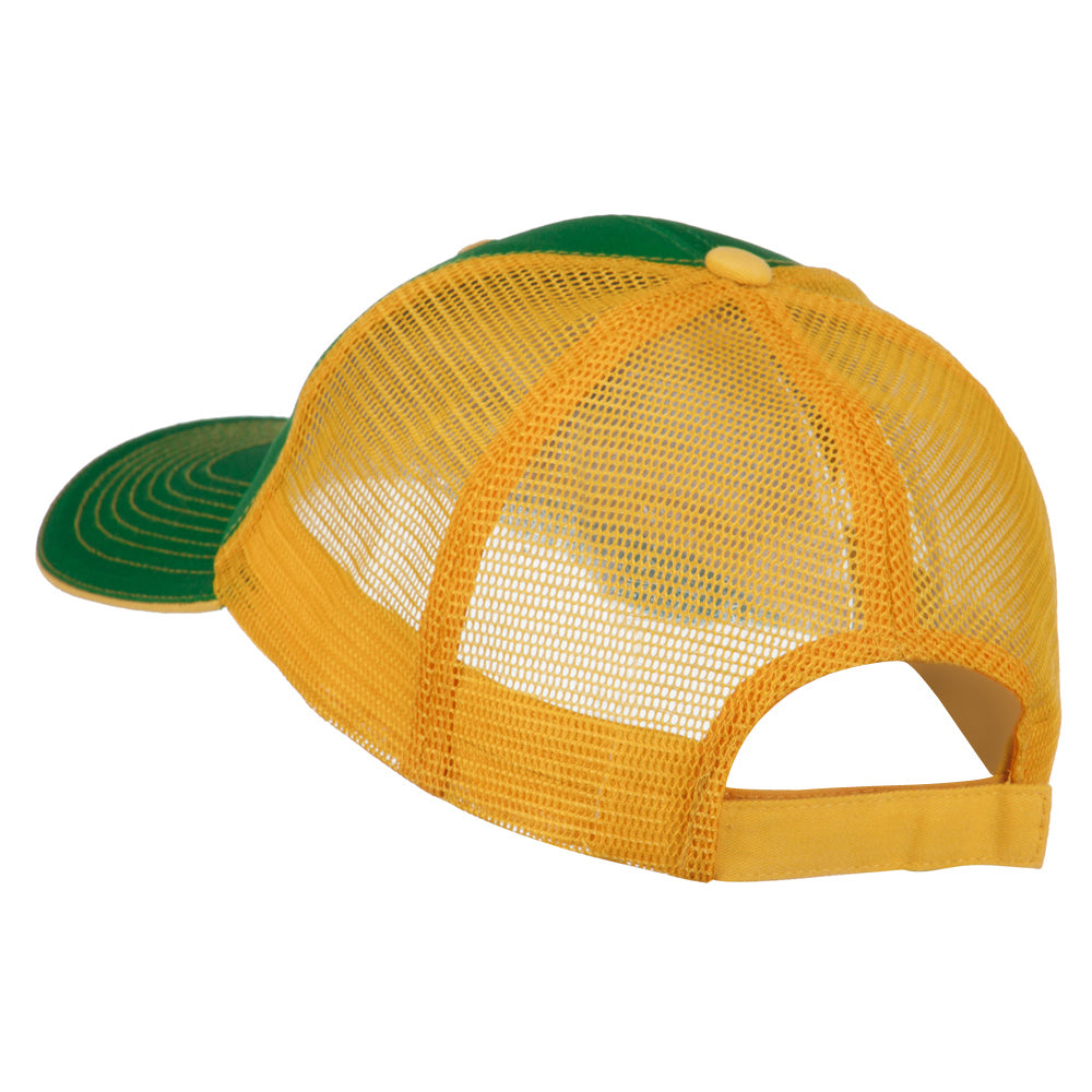 Diamond Outline Embroidered Big Size Washed Mesh Cap