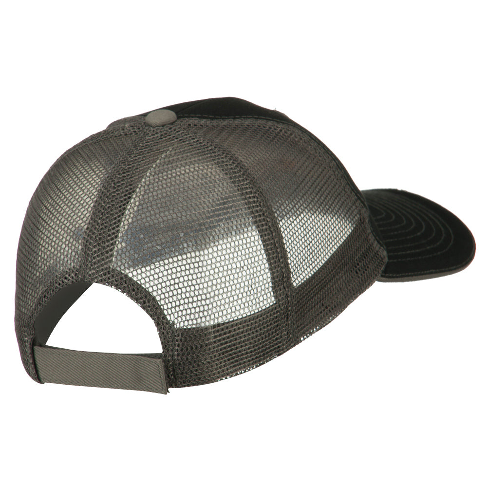Diamond Outline Embroidered Big Size Washed Mesh Cap