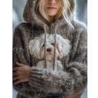 Retro Style Casual Womens Pullover Hoodie
