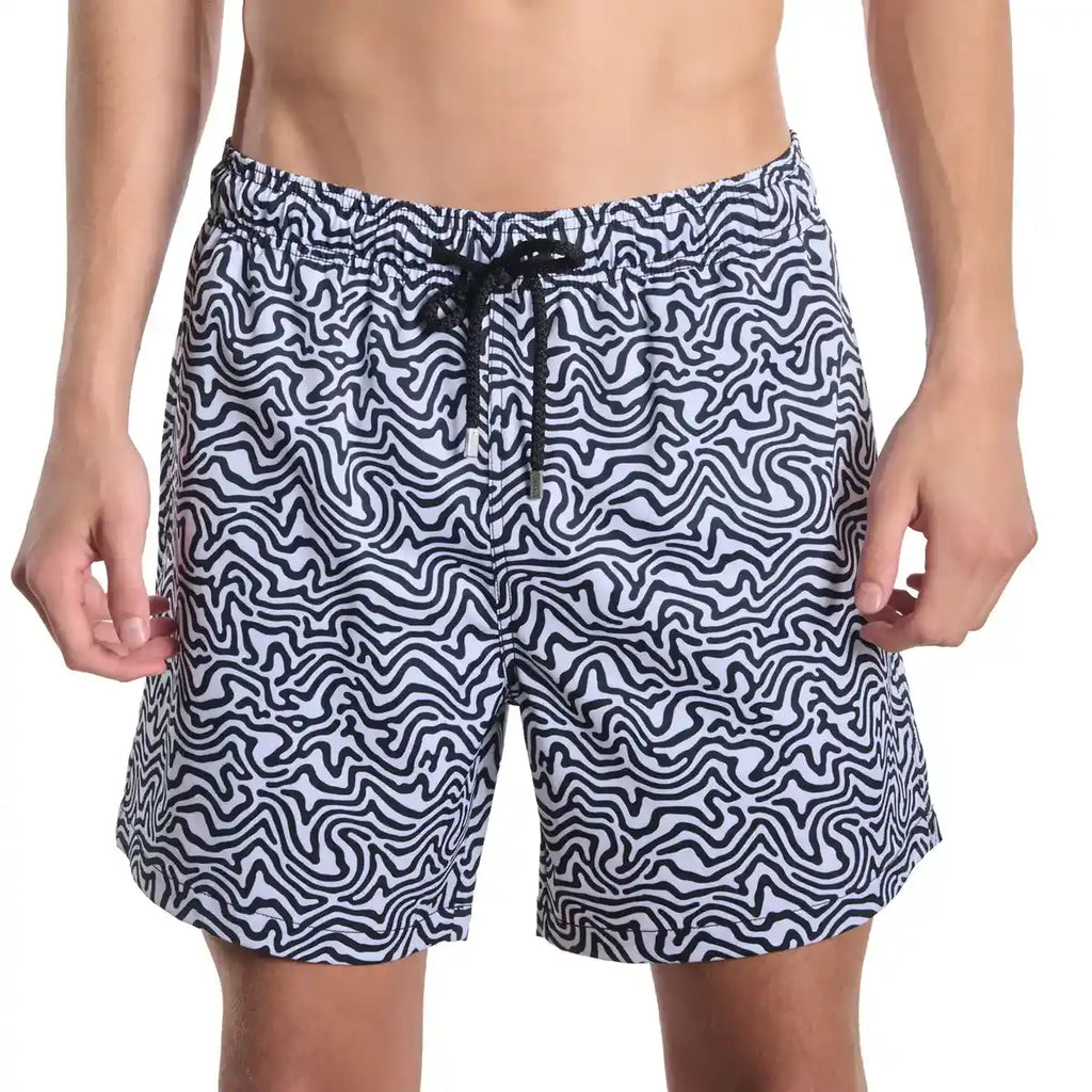 Men’s Premium Compression-Lined Hybrid Shorts – Deco Maze - Surf and Storm