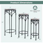 Decorative Flower Display Holder with Ceramic Top for Patio