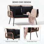 Stylish Four Piece Outdoor Wicker Patio Furniture Set