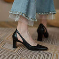 Chunky Heel Square Toe Commuter Pumps