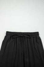 Black Contrast Trim Hooded Lounge Cardigan and Pants Set