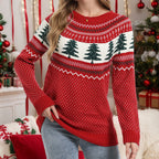 Women's Casual Pine Pattern Sweater