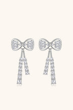1.12 Carat Moissanite 925 Sterling Silver Bow Earrings