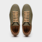 65-229-OLV Diaz Rubberized Calfskin Sneaker Olive Green