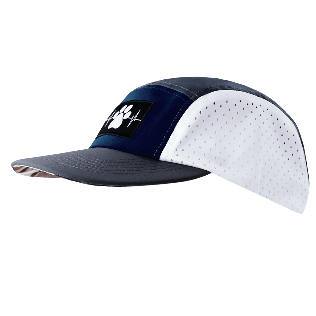 Dog Hat - 5 Panel - Charcoal / Navy / White - Laser Mesh