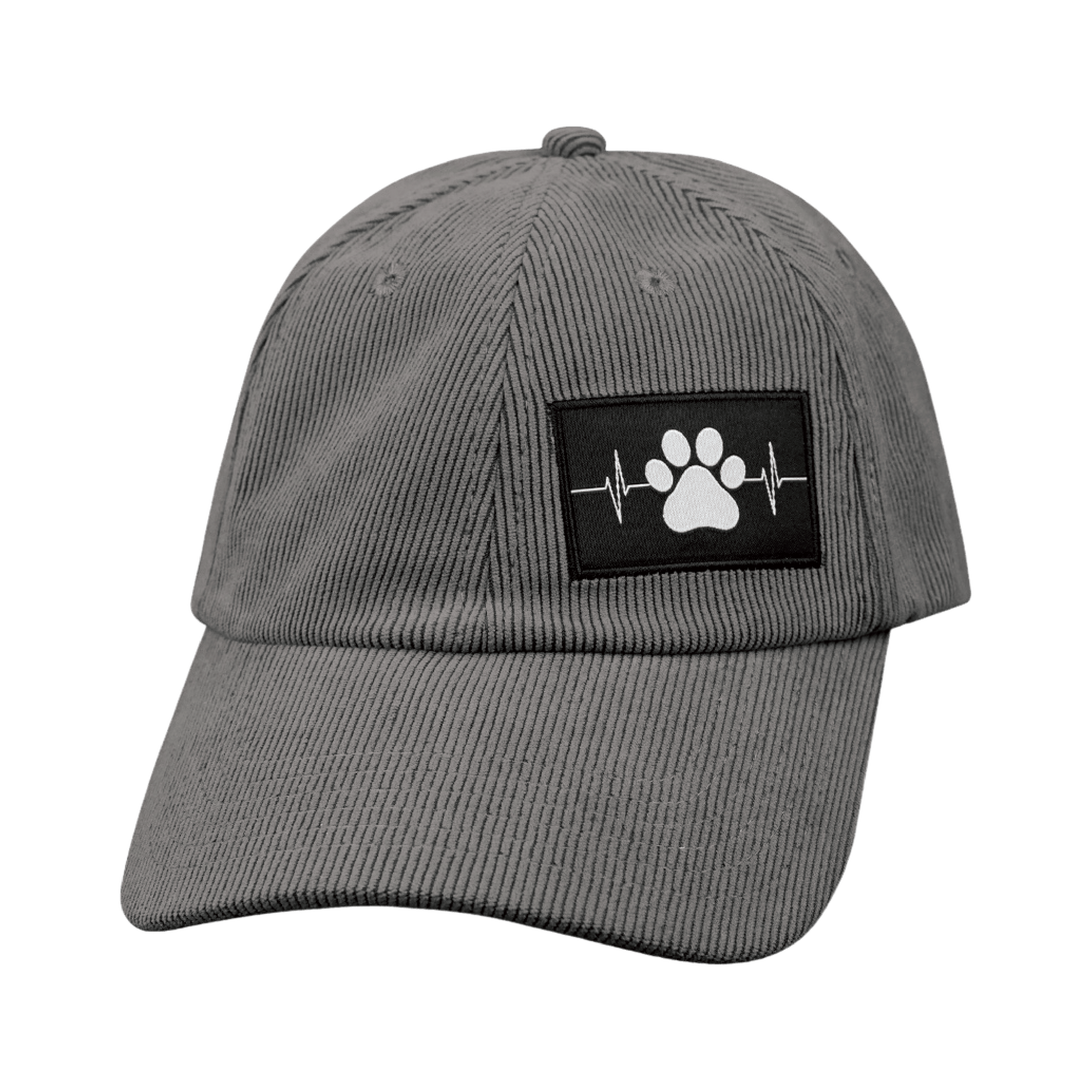 Dog Hat - Dad Hat - Corduroy - Charcoal - Fabric Back