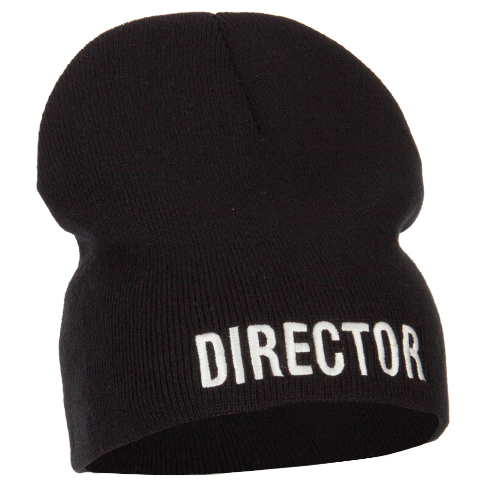 Director Embroidered Big Size Acrylic Short Beanie