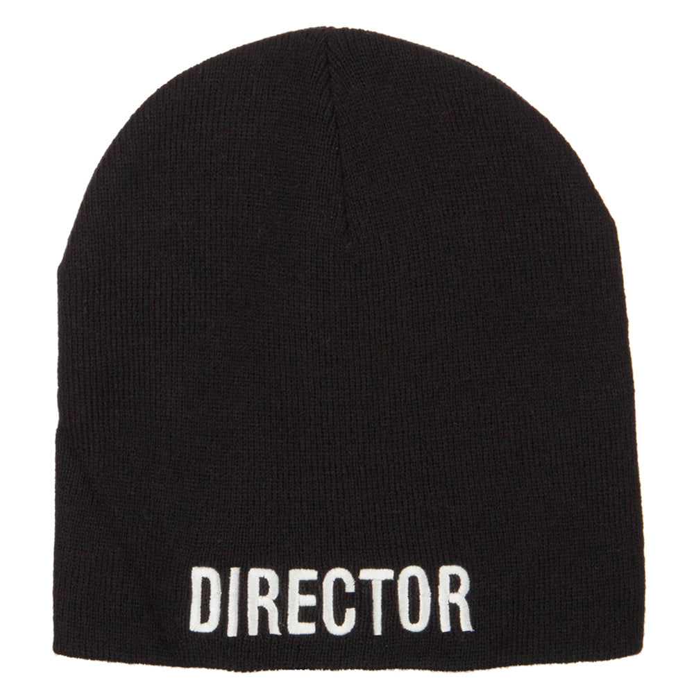 Director Embroidered Big Size Acrylic Short Beanie