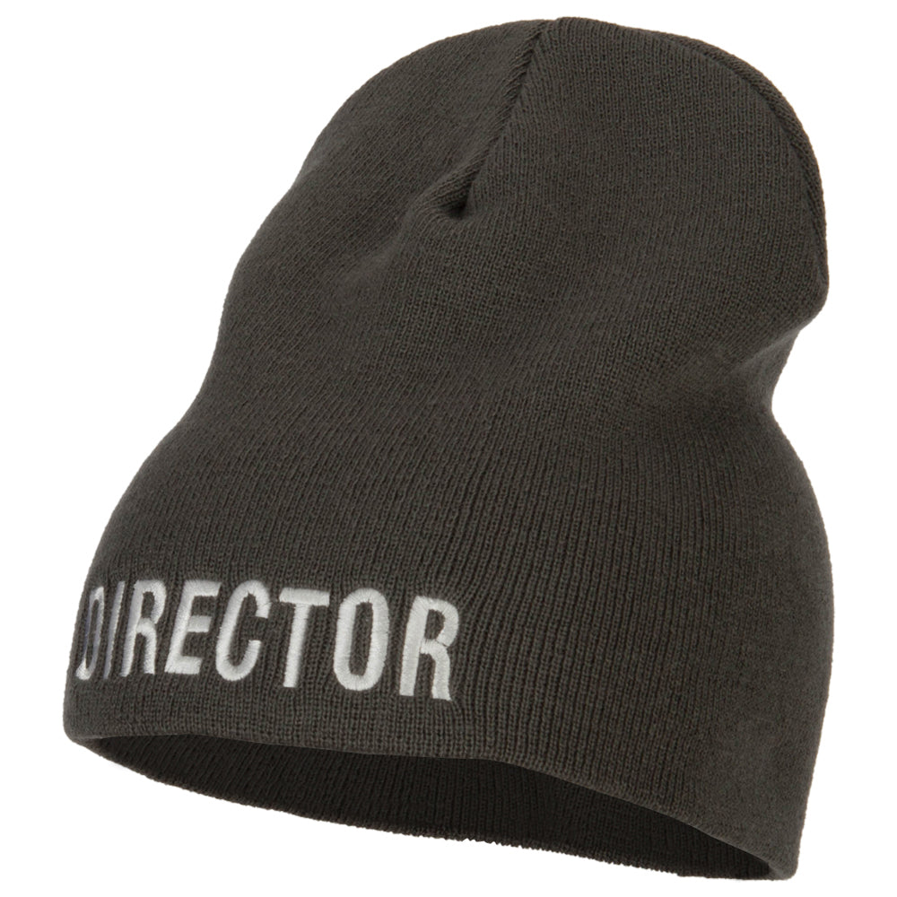 Director Embroidered Big Size Acrylic Short Beanie