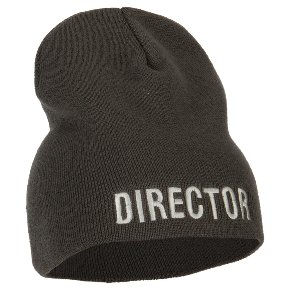 Director Embroidered Big Size Acrylic Short Beanie