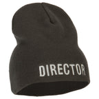 Director Embroidered Big Size Acrylic Short Beanie