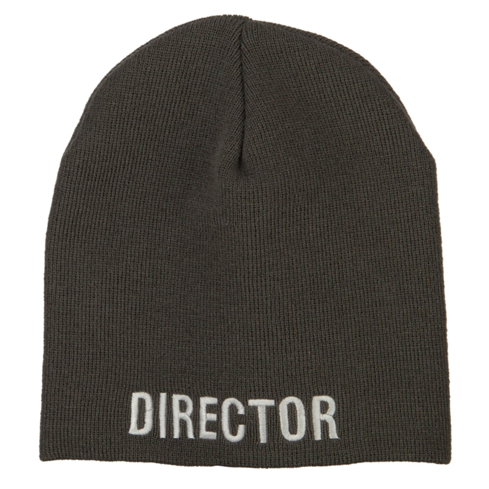 Director Embroidered Big Size Acrylic Short Beanie