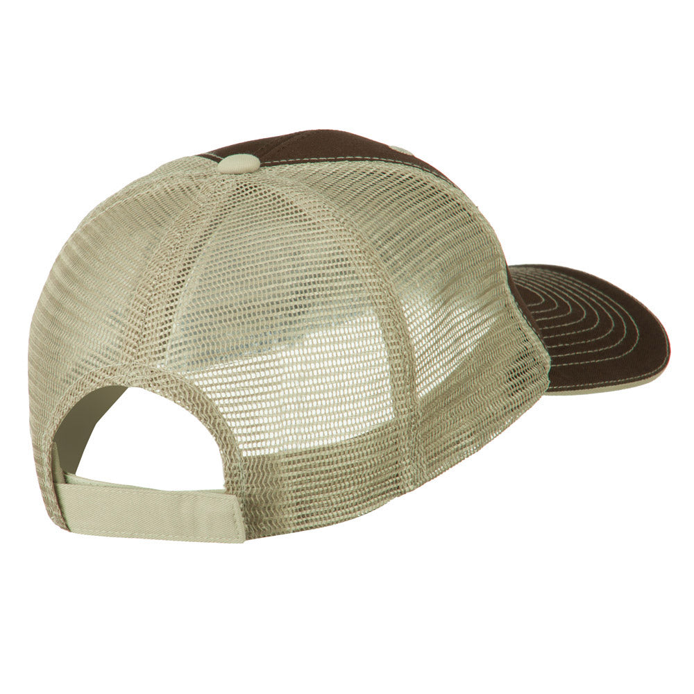 Desert American Flag Patched Big Size Washed Mesh Cap