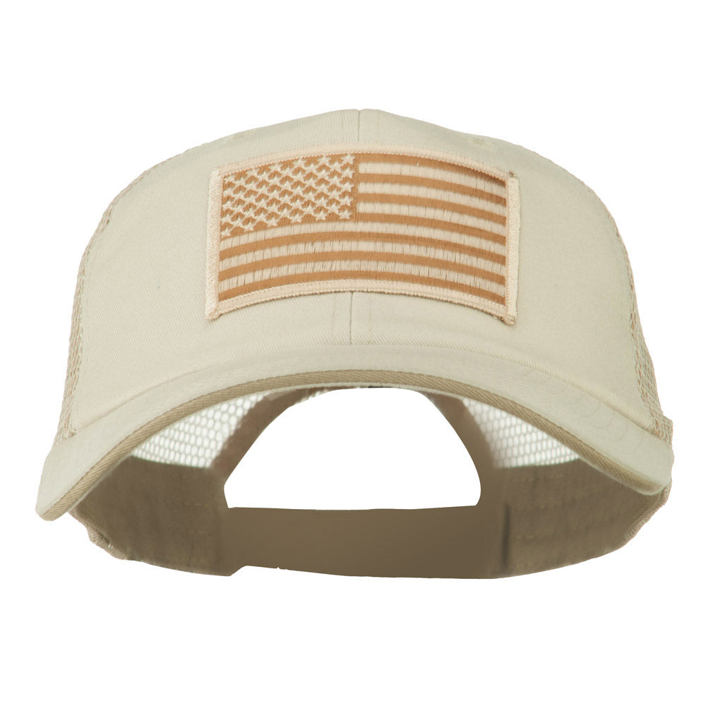 Desert American Flag Patched Big Size Washed Mesh Cap