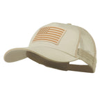 Desert American Flag Patched Big Size Washed Mesh Cap