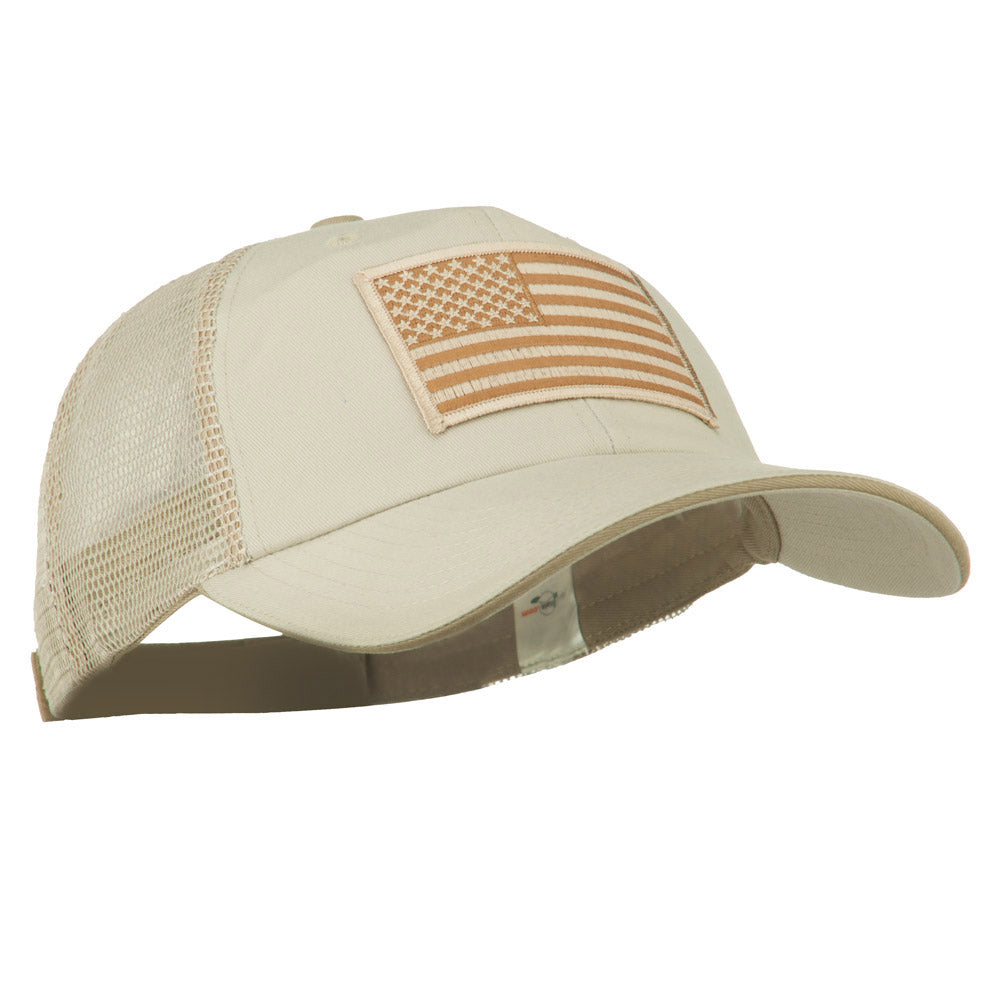 Desert American Flag Patched Big Size Washed Mesh Cap