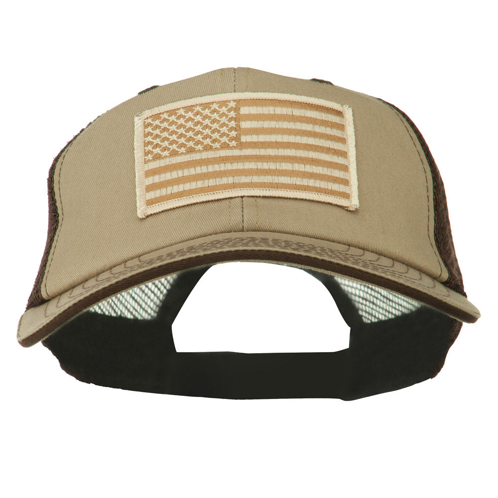 Desert American Flag Patched Big Size Washed Mesh Cap