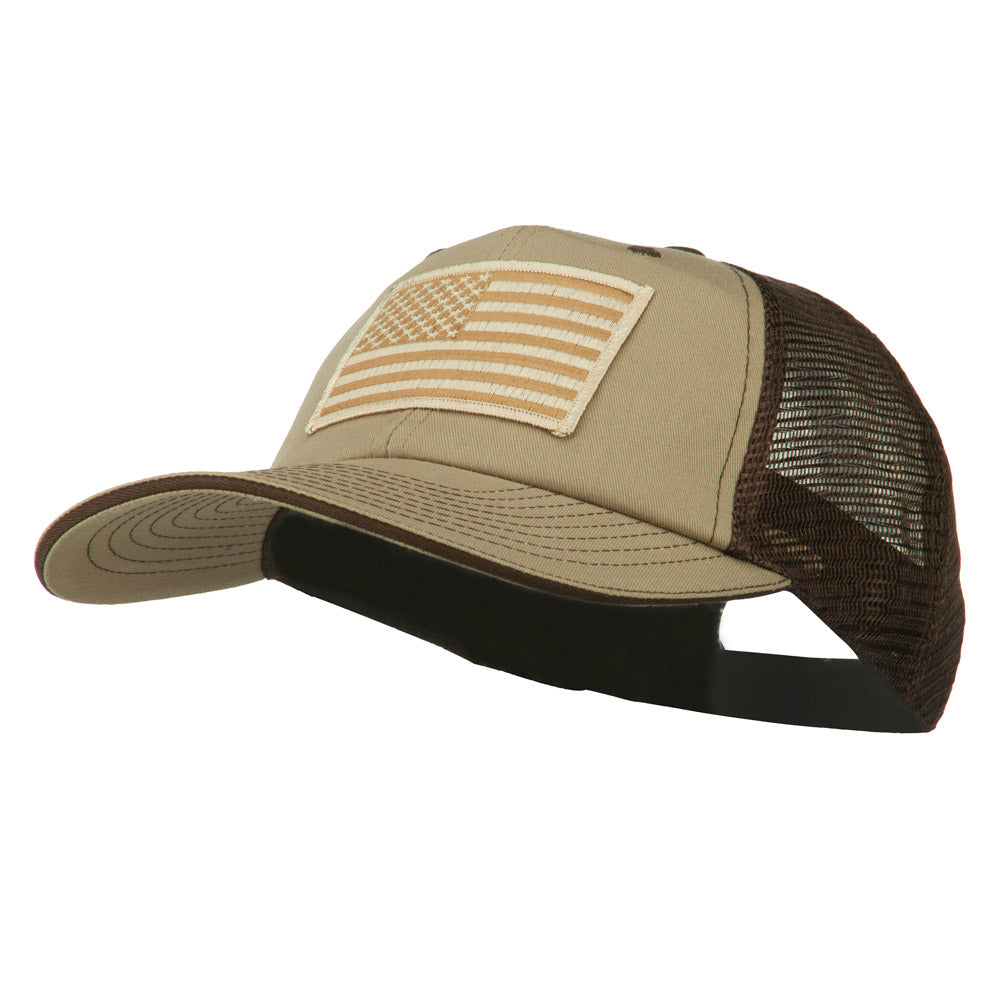 Desert American Flag Patched Big Size Washed Mesh Cap