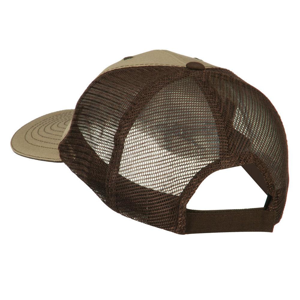 Desert American Flag Patched Big Size Washed Mesh Cap