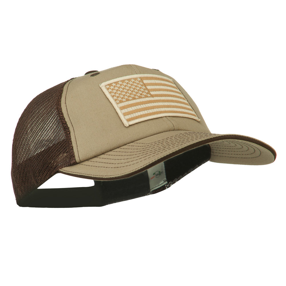 Desert American Flag Patched Big Size Washed Mesh Cap