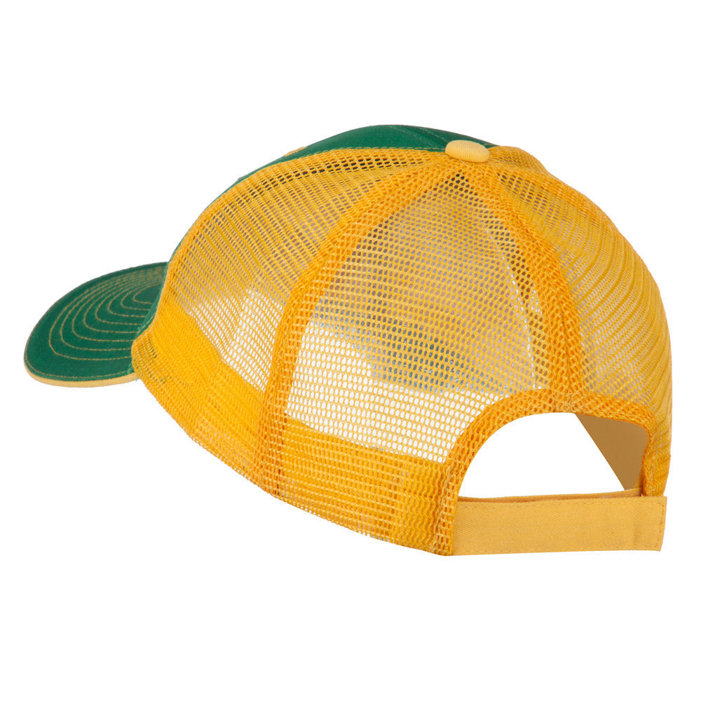 Desert American Flag Patched Big Size Washed Mesh Cap