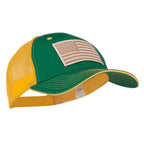 Desert American Flag Patched Big Size Washed Mesh Cap