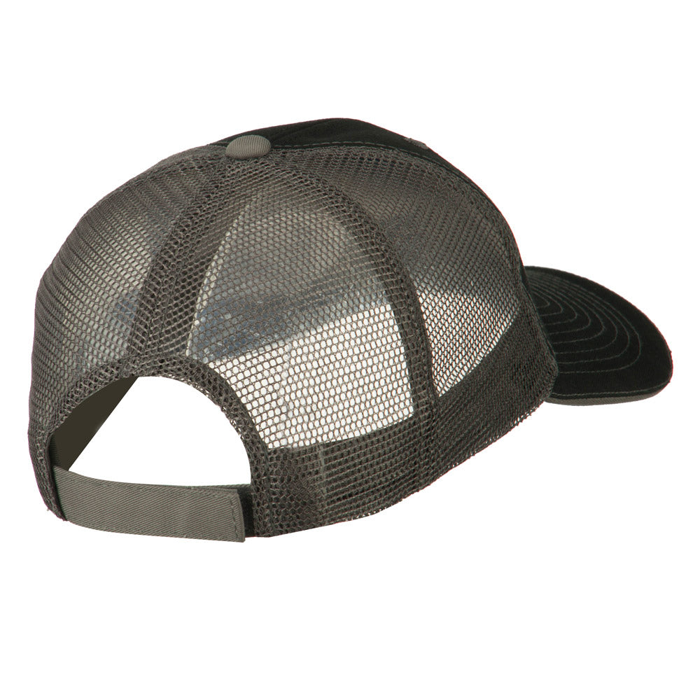 Desert American Flag Patched Big Size Washed Mesh Cap