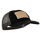 Desert American Flag Patched Big Size Washed Mesh Cap